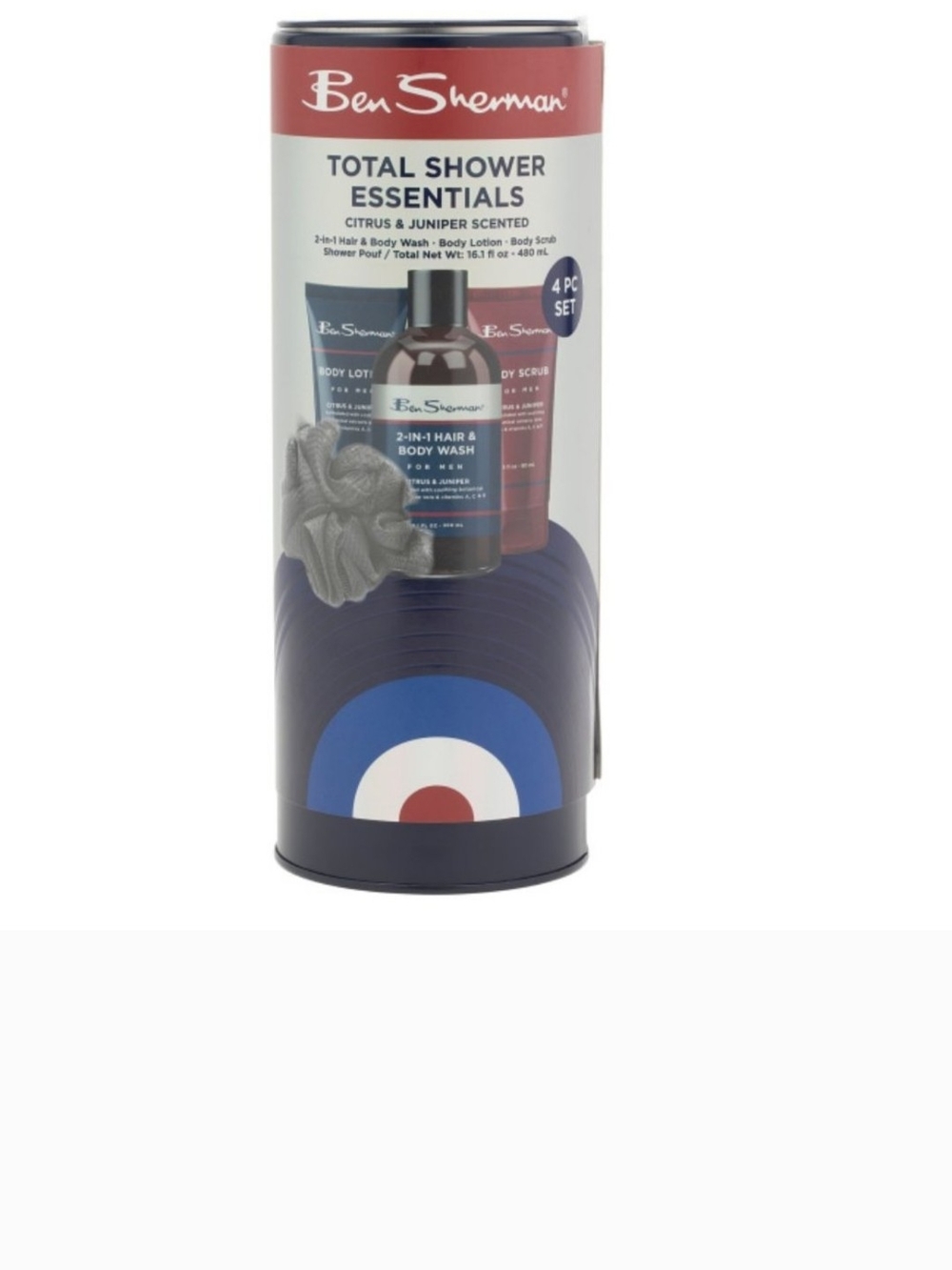 Ben Sherman Shower Essentials Gift Set - Blue, Red & White